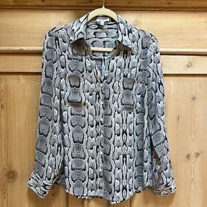 Express Portofino Snake Skin Printed Shirt Size S